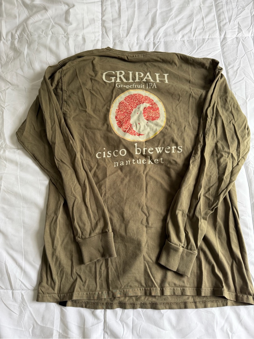 Cisco Brewers Nantucket Gripah Grapefruit IPA Olive Long-Sleeve Shirt